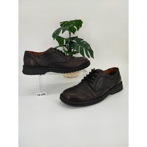 Clarks Men's Unstructured Black Leather Lace up Loafers Size 10M US